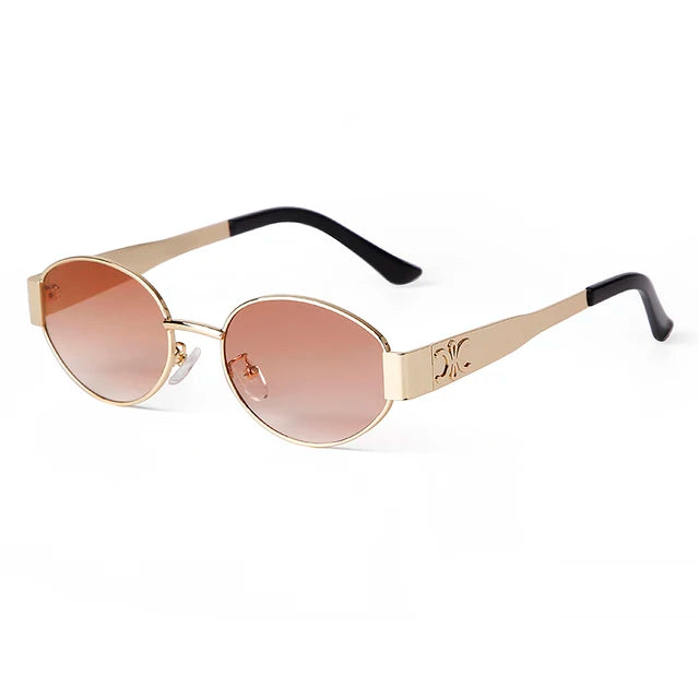 ALICE - Retro Metal Frame Oval Sunglasses Vintage